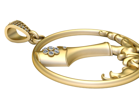 Golden Pixie Pendant 3D Printable Model Model do druku 3D