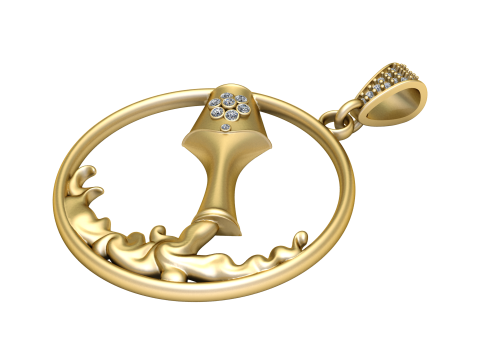 Golden Pixie Pendant 3D Printable Model 3D Принт Модель