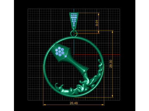 Golden Pixie Pendant 3D Printable Model 3D Принт Модель
