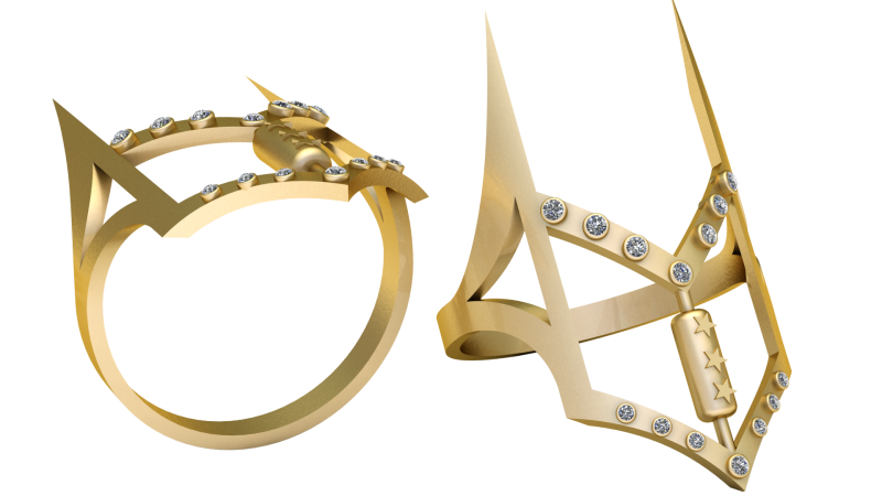 Dha Ring 3D Printable Model 3D प्रिंट मॉडल .c4d .max .obj .3ds .fbx .stl .blend