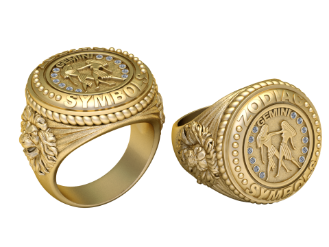 Gemini Zodiac Ring 3D Printable Model 3D Принт Модель