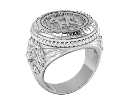 Gemini Zodiac Ring 3D Printable Model 3D Baskı Modeli