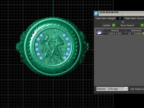 Gemini Zodiac Ring 3D Printable Model 3D Baskı Modeli