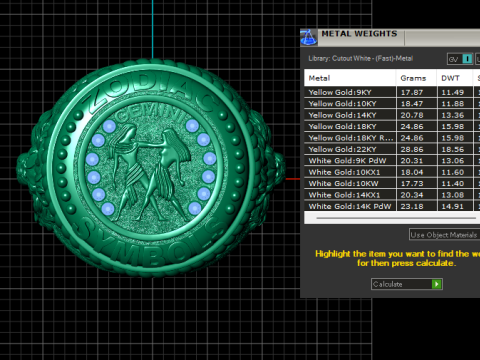 Gemini Zodiac Ring 3D Printable Model 3D Baskı Modeli