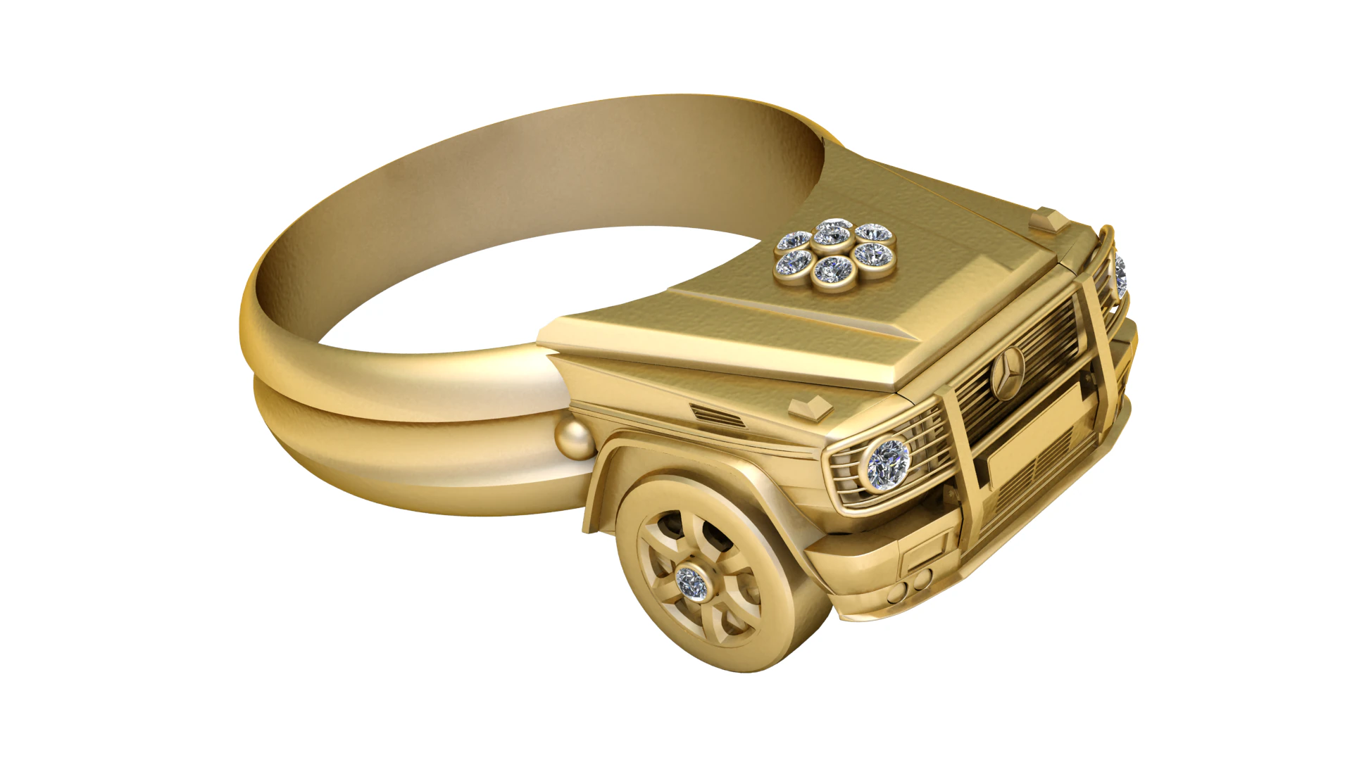 Luxury Car Ring G-Wagon Inspired 3D Printable Model 3D Print Model .c4d .max .obj .3ds .fbx .stl .blend 