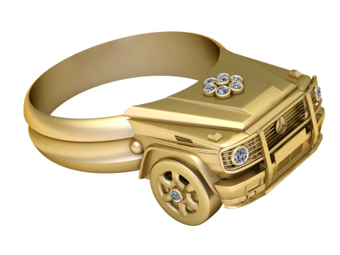 लक्जरी कार रिंग जी-वैगन से प्रेरित 3डी प्रिंट करने योग्य मॉडल 3D प्रिंट मॉडल