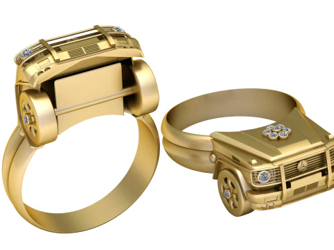Luxury Car Ring G-Wagon Inspired 3D Printable Model 3D Print Model