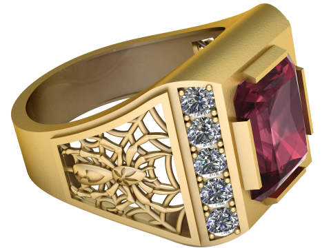 Regal Mens Gold Ring 3D Printable Jewelry Model 3D Print Model