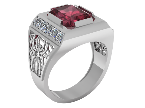 Regal Mens Gold Ring 3D Printable Jewelry Model 3D Print Model