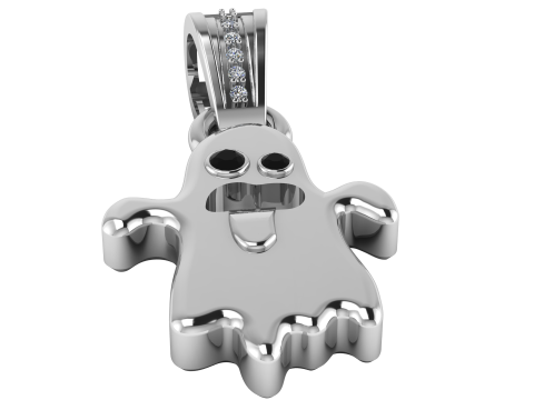 Cute Ghost Pendant 3D Printable Jewelry Model Modello di stampa 3D