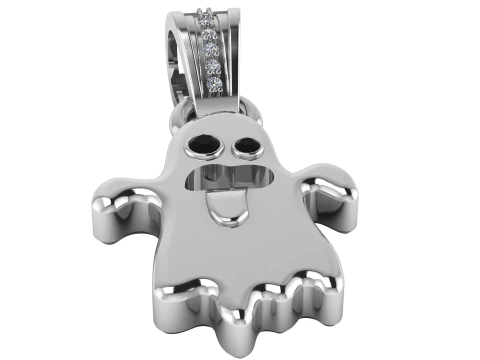 Cute Ghost Pendant 3D Printable Jewelry Model 3D Print Model