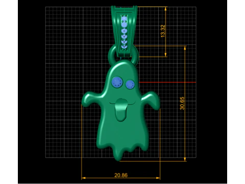 Cute Ghost Pendant 3D Printable Jewelry Model 3D Print Model