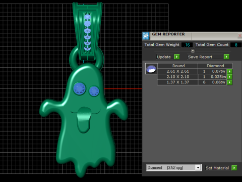 Cute Ghost Pendant 3D Printable Jewelry Model Modello di stampa 3D