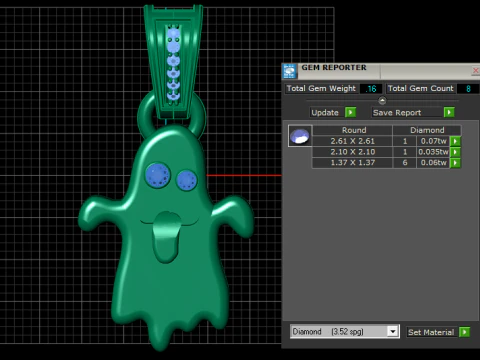 Cute Ghost Pendant 3D Printable Jewelry Model 3D Print Model