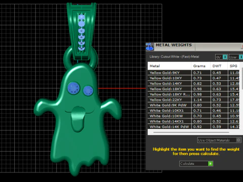 Cute Ghost Pendant 3D Printable Jewelry Model 3D Print Model