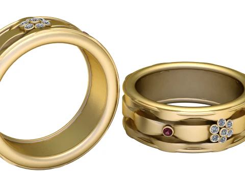 Verweven gouden bandring 3D-afdrukbaar sieradenmodel 3D printmodel