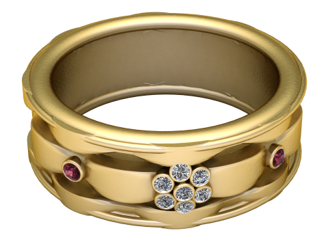 Interwoven Gold Band Ring 3D Printable Jewelry Model Model Cetak 3D