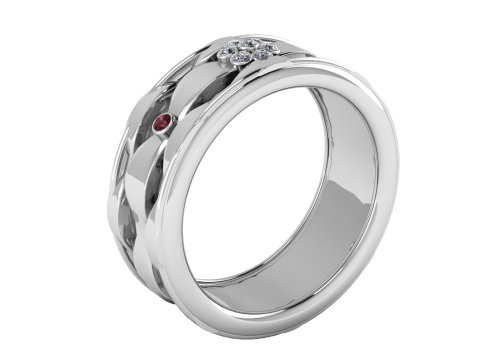 Interwoven Gold Band Ring 3D Printable Jewelry Model Model Cetak 3D