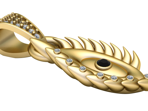 3D Printable Gold Fish Pendant Modelo de impresión 3D