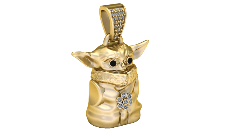 3D Printable Baby Alien Pendant 3D Print Model .c4d .max .obj .3ds .fbx .stl .blend