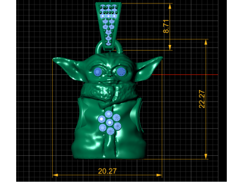 3D Printable Baby Alien Pendant 3D Print Model