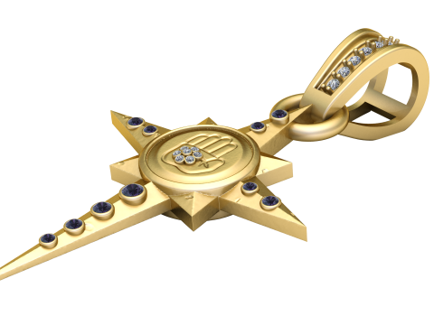 3D Printable Star Dagger Pendant 3Dプリントモデル