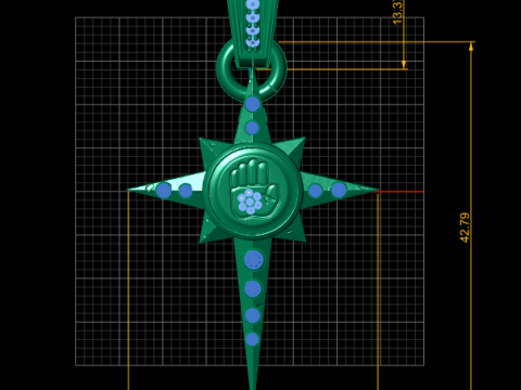 3D Printable Star Dagger Pendant 3Dプリントモデル