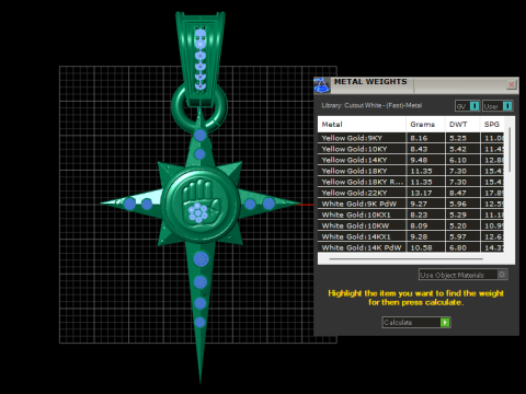 3D Printable Star Dagger Pendant 3Dプリントモデル