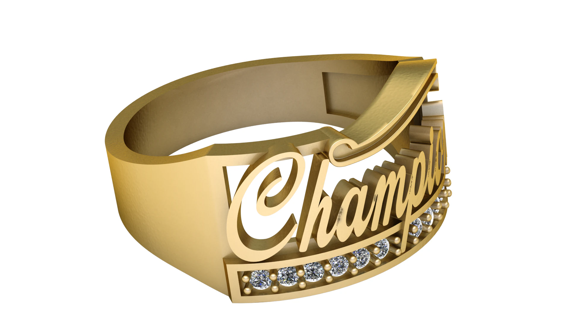 3D Printable Champion Ring 3D Print Model .c4d .max .obj .3ds .fbx .stl .blend 