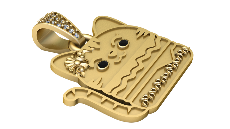 3D Printable Lucky Cat Pendant 3D 打印模型 .c4d .max .obj .3ds .fbx .stl .blend 