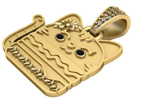 3D Printable Lucky Cat Pendant 3D 打印模型