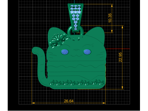 3D Printable Lucky Cat Pendant 3D 打印模型