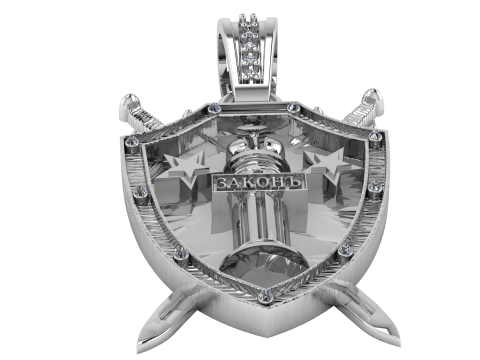 3D Printable Shield Sword Pendant 3Dプリントモデル