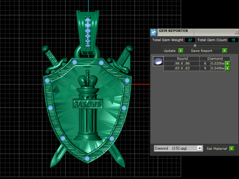 3D Printable Shield Sword Pendant 3D Print Model