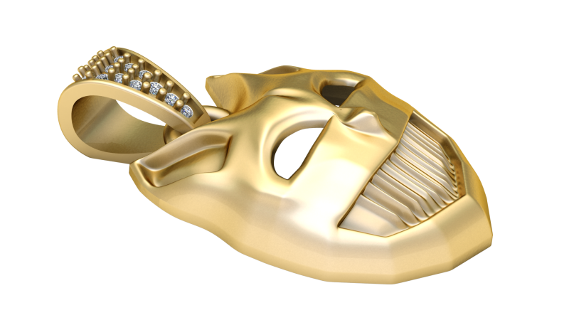 3D Printable Panther Mask Pendant 3D Print Model .c4d .max .obj .3ds .fbx .stl .blend 