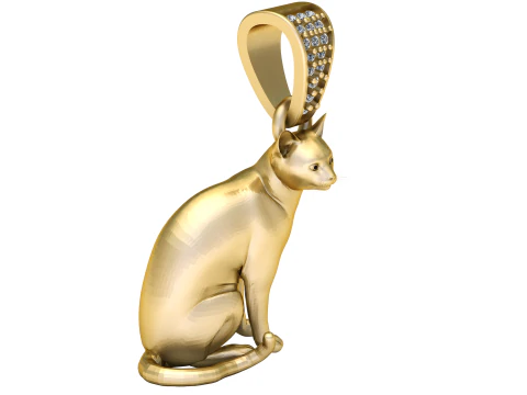 Подвеска «Сидящий кот» для 3D-печати 3D Принт Модель