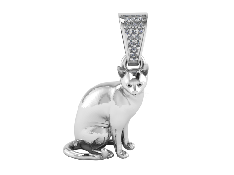 3D Printable Sitting Cat Pendant Model Cetak 3D
