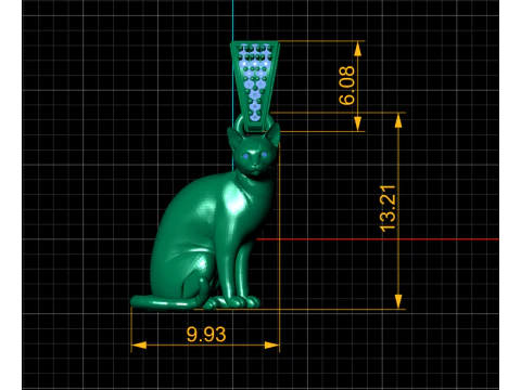 3D Printable Sitting Cat Pendant 3D Print Model