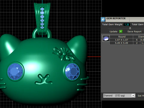 3D Printable Cute Cat Head Pendant 3D Print Model