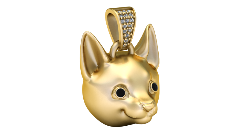 3D Printable Dog Head Pendant 3D 打印模型 .c4d .max .obj .3ds .fbx .stl .blend 