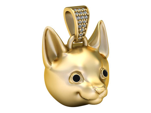 3D Printable Dog Head Pendant 3D Принт Модель