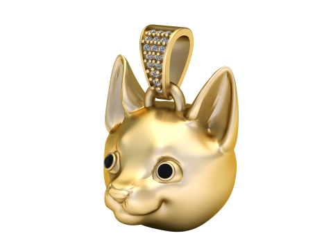 3D Printable Dog Head Pendant 3D 打印模型