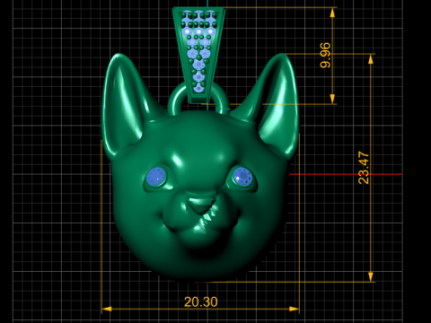 3D Printable Dog Head Pendant 3D 打印模型