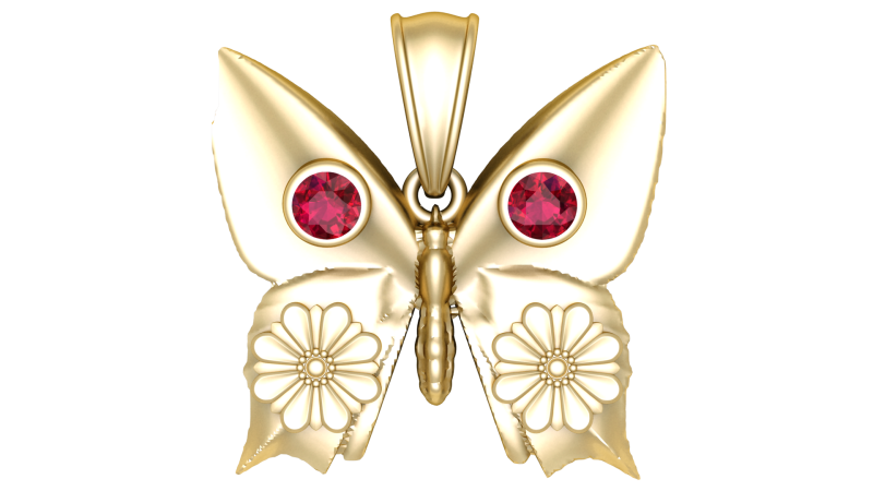 3D Printable Butterfly Pendant 3D 打印模型 .c4d .max .obj .3ds .fbx .stl .blend 