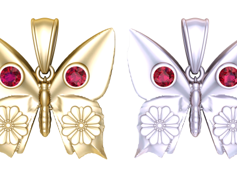 3D Printable Butterfly Pendant 3D 打印模型