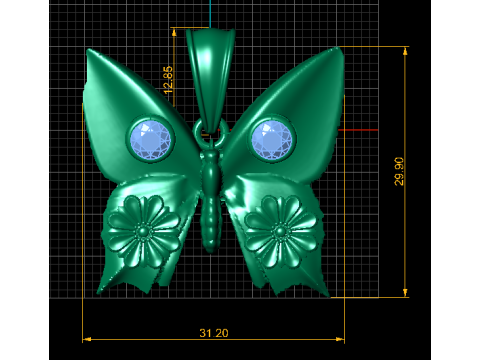 3D Printable Butterfly Pendant 3D 打印模型