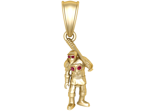 3D Printable Warrior Pendant with Sword Model Cetak 3D