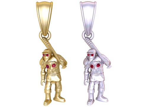 3D Printable Warrior Pendant with Sword 3D Print Model