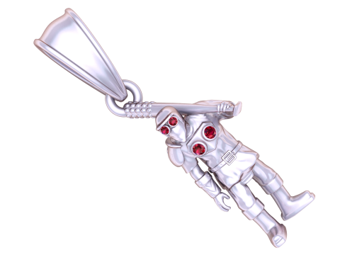3D Printable Warrior Pendant with Sword Model Cetak 3D