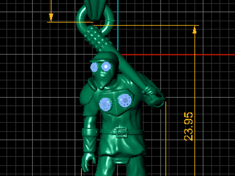 3D Printable Warrior Pendant with Sword Model Cetak 3D